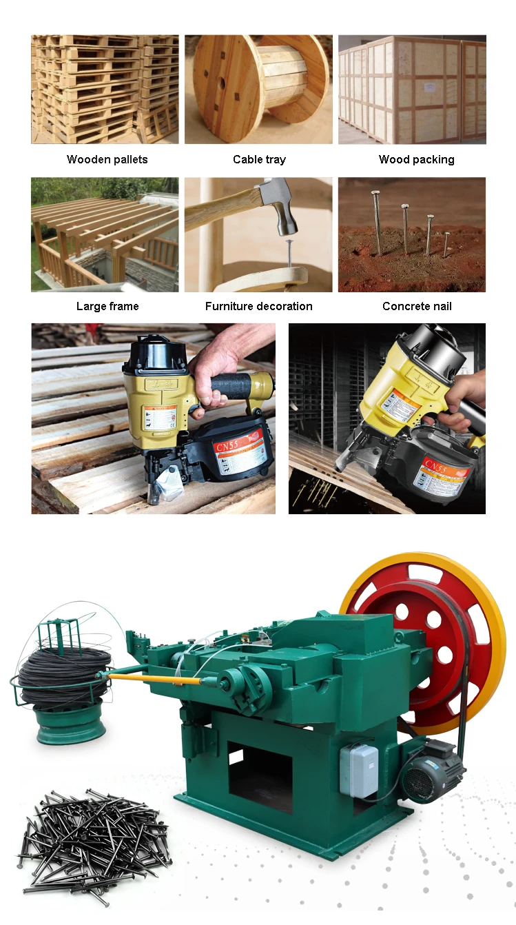 steel nails application industry display