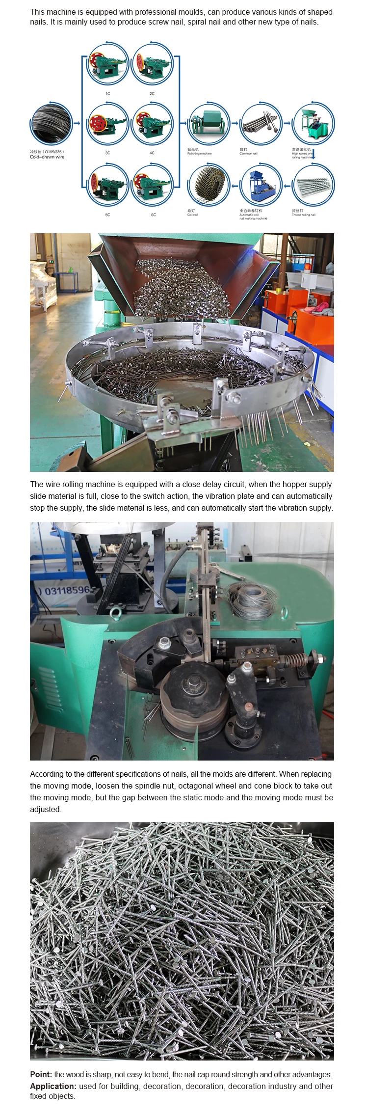 Thread Nail Production Line Flow, Machine Structure & Finished Thread Nails