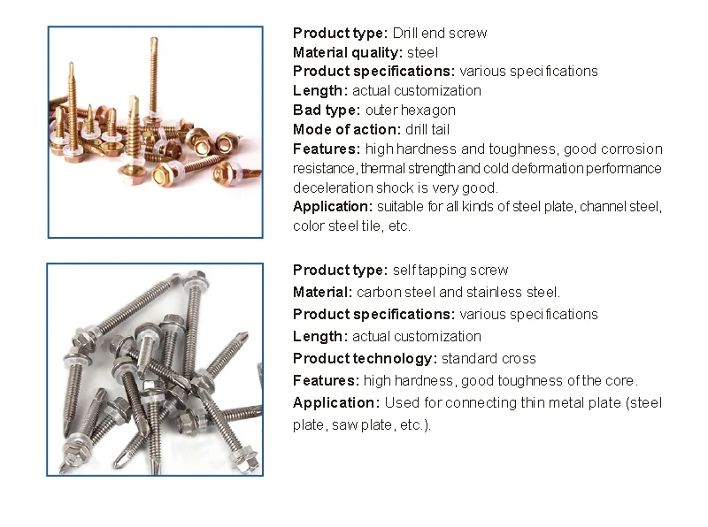 Finished Outer Hex Self Drilling Screw With Rubber Washer