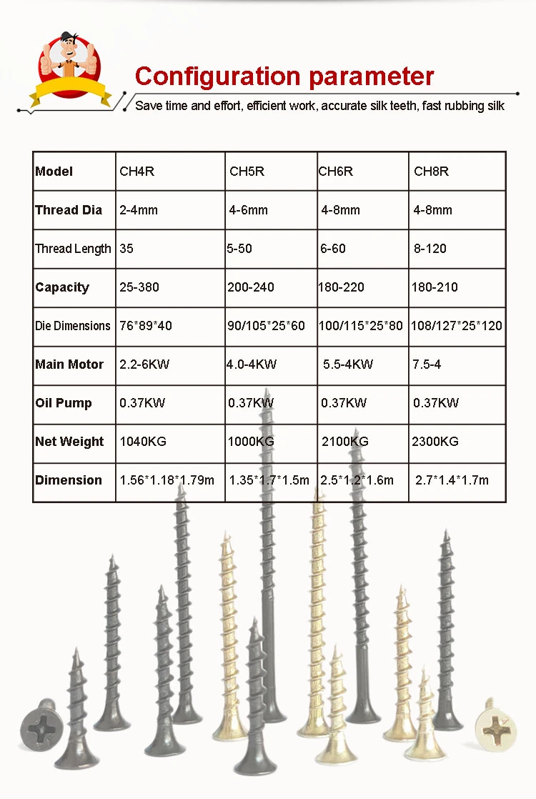 Thread Rolling Machine Model Specs