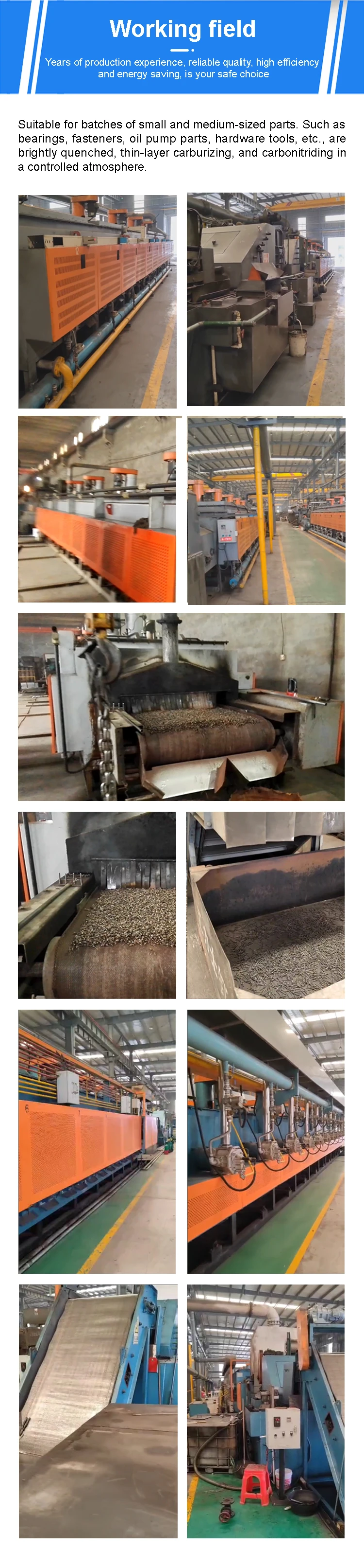 Mesh Belt Furnace Mass Processing Nails & Fasteners On Client Factory Site
