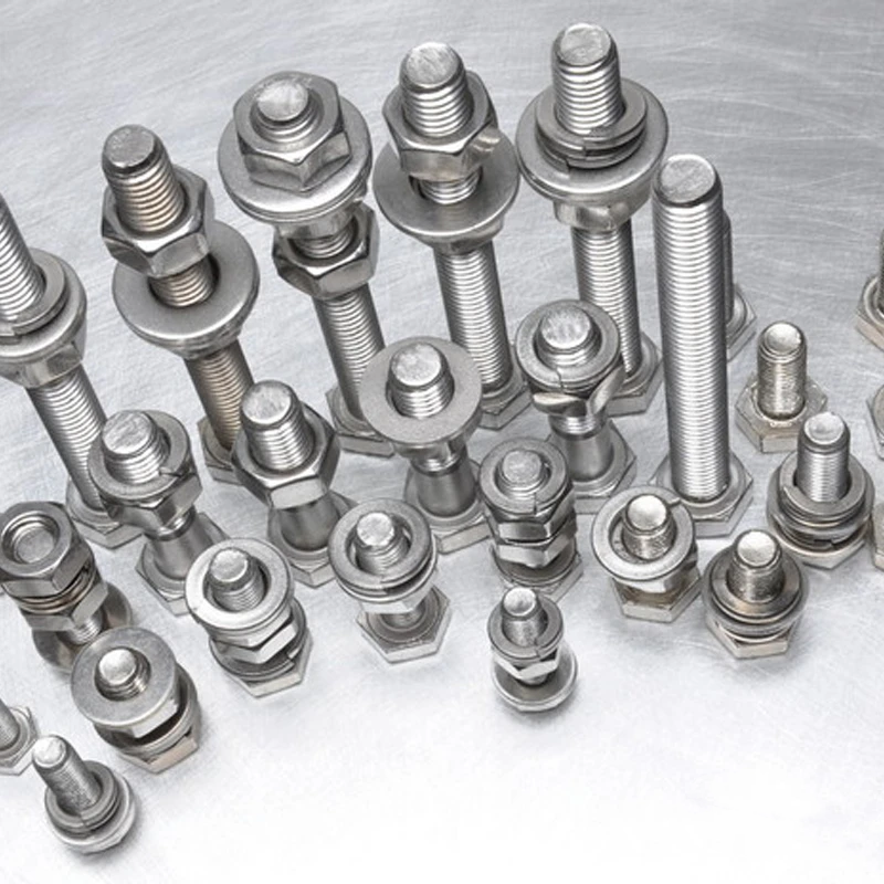 Stainless steel nuts bolts finished workpieces